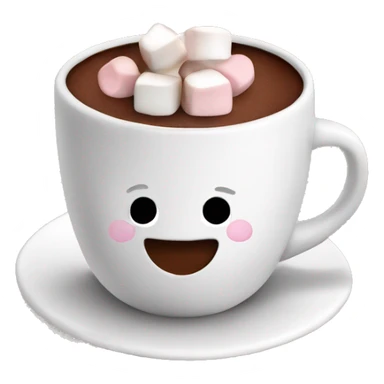 hot chocolate in a cup with marshmallows sticker
