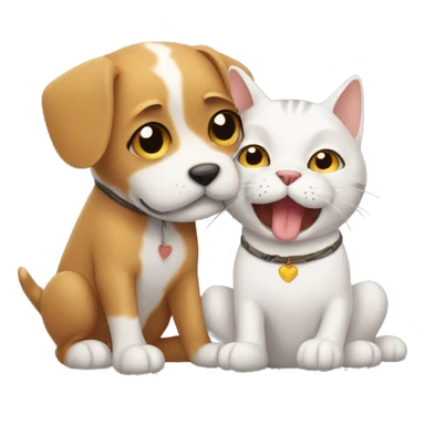 Cat loves dog sticker