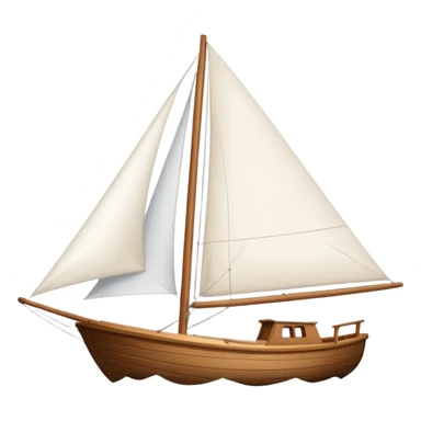 Sailboat – White sail on wooden hull sticker