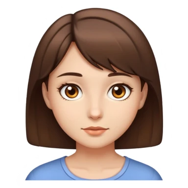 Girl with brown eyes, short brown hair sticker