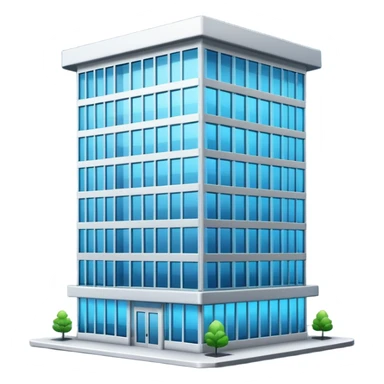 modern office building with neon white highlights sticker