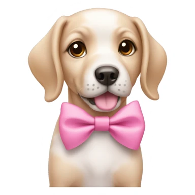 Cute dog wearing pink bow sticker