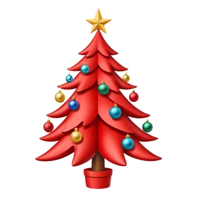 red Christmas tree with a star with the "S" logo on it sticker