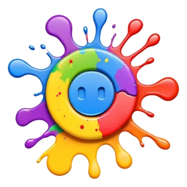 splash paint, colorful button with paint splatter sticker