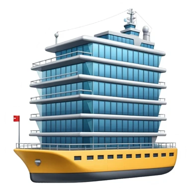 half office building and half ship sticker