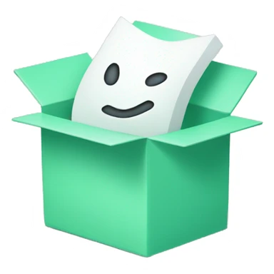 White check mark in a mint green box sticker