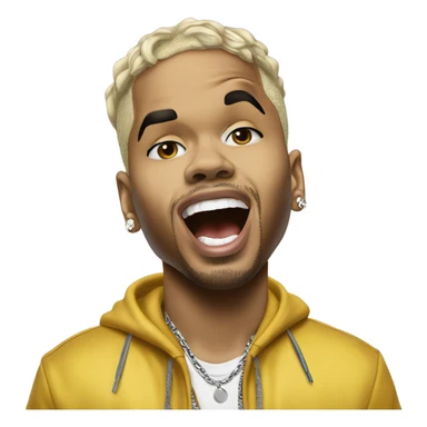 Hyper Realistic Chris Brown on stage singing  sticker