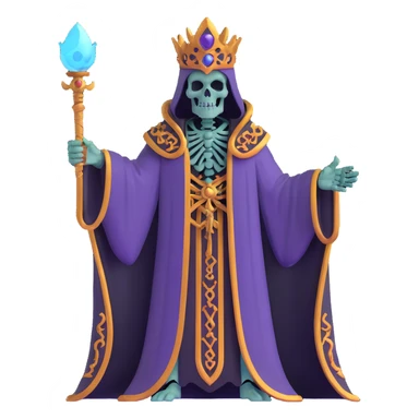 dark undead lich overlord commanding skeletal servants sticker