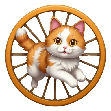 Cat on running wheel sticker