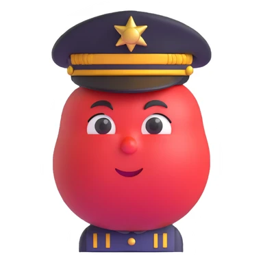 Tomato wearing Napoleon Bonaparte's bicorne hat and military officer uniform sticker