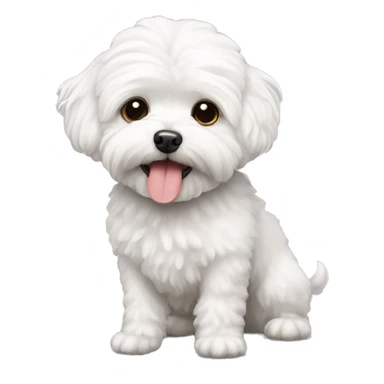 White maltipoo dog sticker