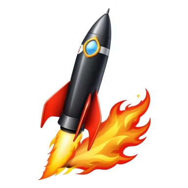 driving fine black rocket with fire color france sticker