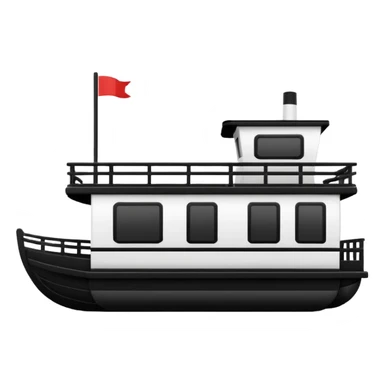 Simple black and white houseboat very basic sticker
