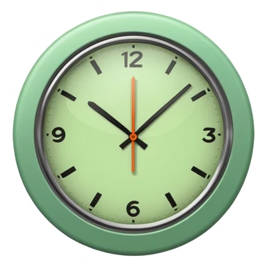 make Clock in minimalism in loght Green color without numbers  sticker