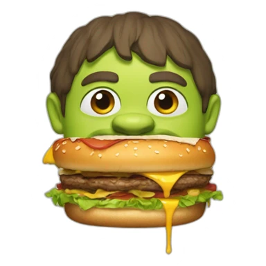 Shrek eat a burger sticker