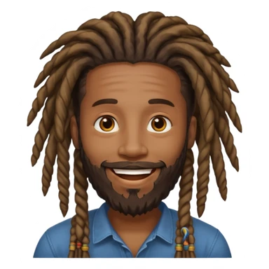 Black guy with dreadlocks and a beard sticker