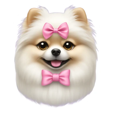White Pomeranian with pink bow sticker
