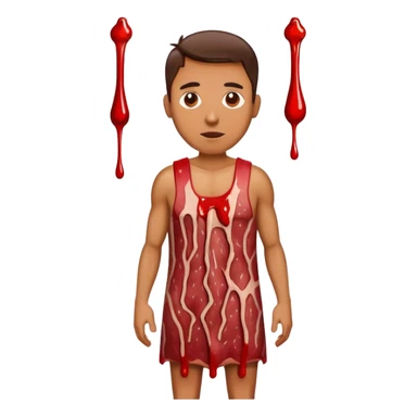 Man wearing a meat dress  sticker