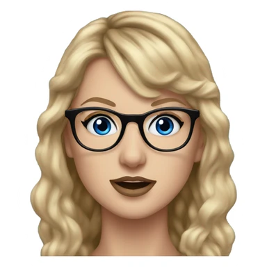 Realistic Taylor Swift, blu eyes, glasses  sticker