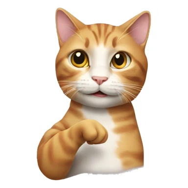 A cat raising its thumb sticker