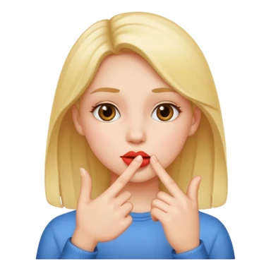 Finger to lip girl emoji sticker