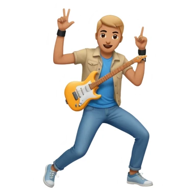 playing epic air guitar sticker