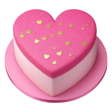 detailed pink heart cake with glitter sticker