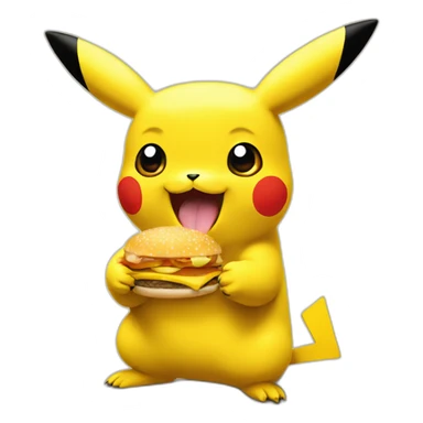 Pikachu eat mc Donald's sticker