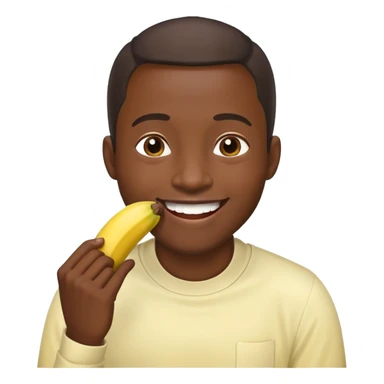 Black man eating banana sticker