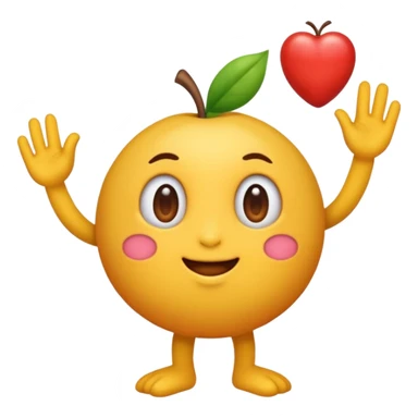 Emoji con una carita inocente, moviendo su cara y talves pegando sus manos entre su sticker