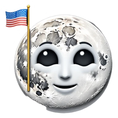 На фоне космоса луна а на ней флаг и написано "MAJESTIC" sticker