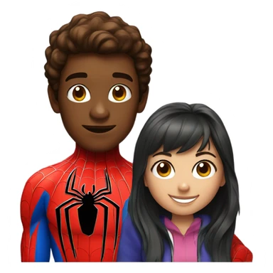 Spiderman and girl sticker