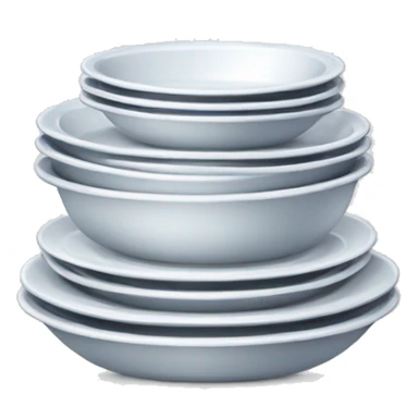 clean stack of dishes with bubbles sticker