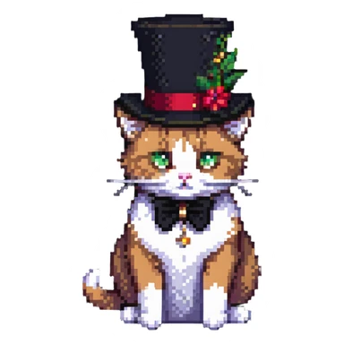 cat with a tophat sticker