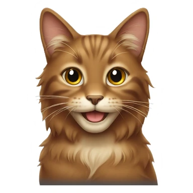 Brown long haired cat smiling sticker