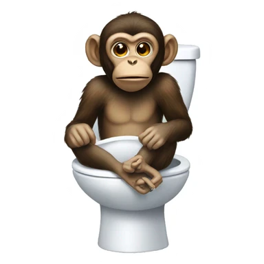 Monkey on the toilet  sticker