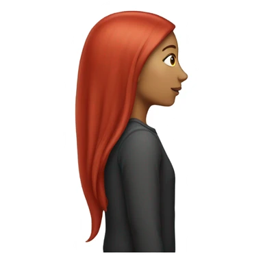 Red long head girl sticker