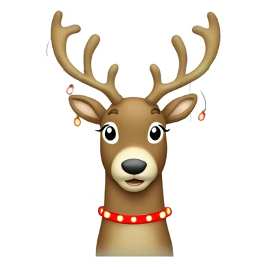 Reindeer with red, green, & white vintage Christmas lights  sticker