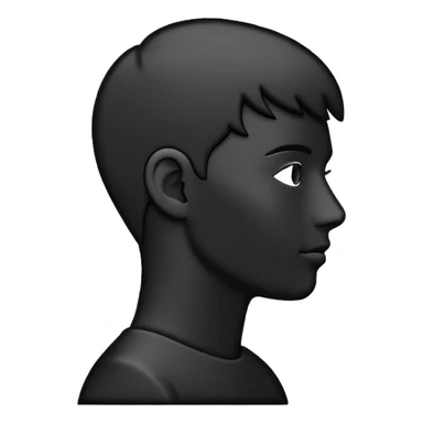 Minimalistic flat vector icon, iOS style, thin black outline on white background. Person silhouette. Black, completely monochrome, matte.  sticker