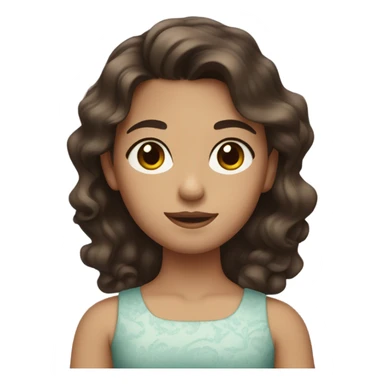 girl with wavy dark brown hair and brown eyes in a dress  sticker