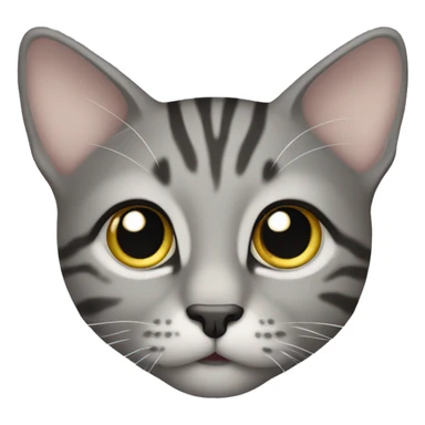 gray tabby cat with big eyes sticker