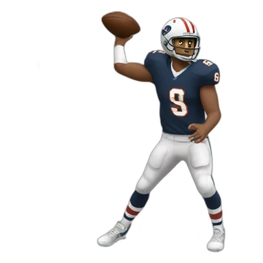 quarterback with striped knee socks throwing sticker