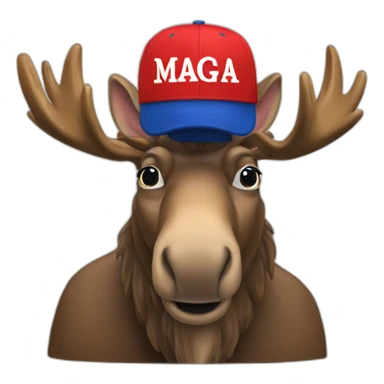 MAGA cap moose sticker