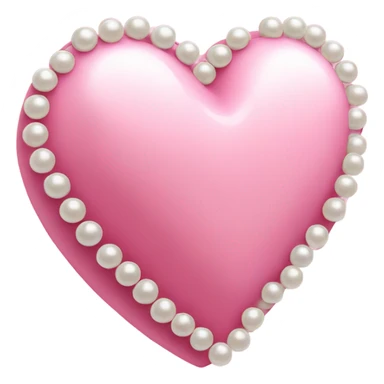 pink heart with pearls on the side sticker