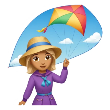 women with kite,Kite Flyers, big kite. sticker