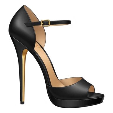 open toe black high heels sticker