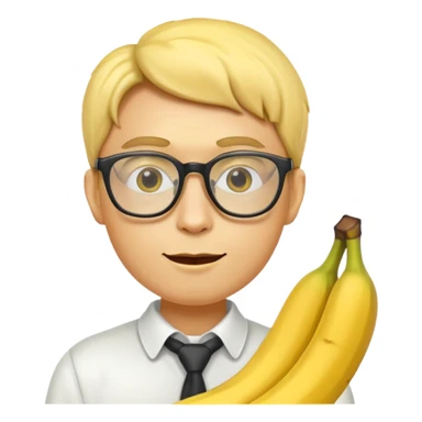 banana human with glasses sticker