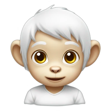 White cute baby monkey sticker