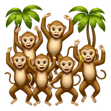 Halay çeken maymunlar sticker