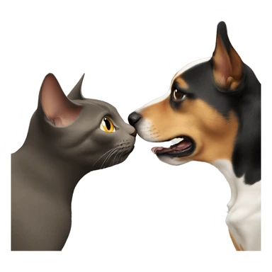 Cat and dog sniffing each others butt sticker